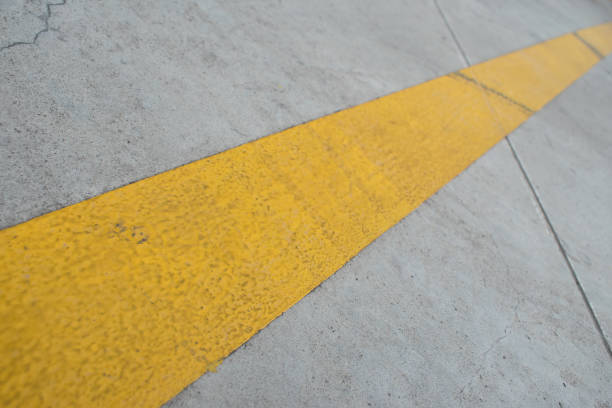 istock Yellow line in parking floor 2158783438