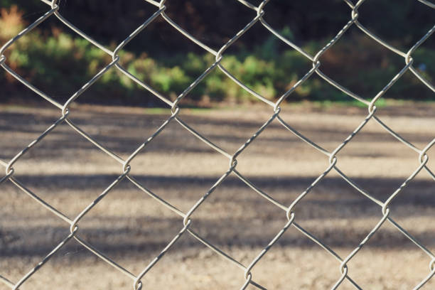 close up of wire link fence