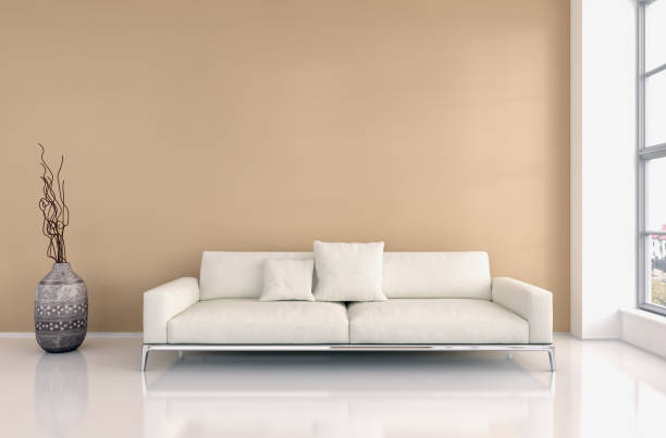 istock Large luxury modern bright interiors Living room mockup illustration 3D rendering image 2158804446