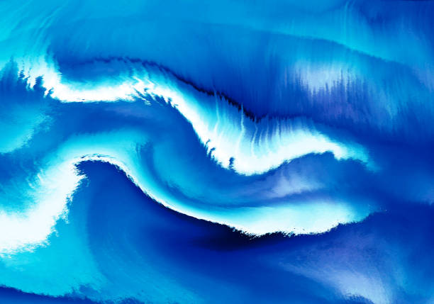 Abstract image of rough seas, large waves crashing violently onto one another.