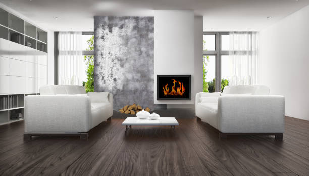istock Large luxury modern bright interiors Living room mockup illustration 3D rendering image 2158805182