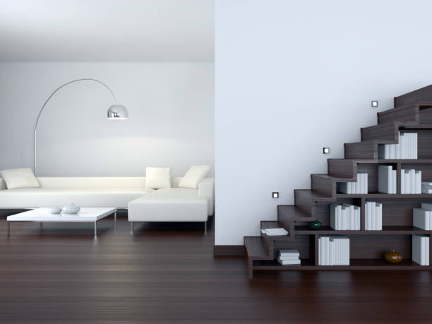 istock Large luxury modern bright interiors Living room mockup illustration 3D rendering image 2158806712