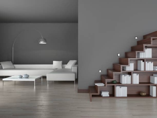 istock Large luxury modern bright interiors Living room mockup illustration 3D rendering image 2158806762