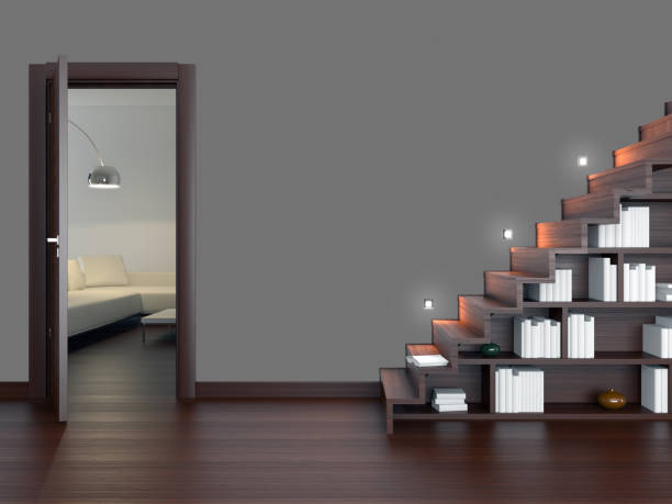 istock Large luxury modern bright interiors Living room mockup illustration 3D rendering image 2158807082