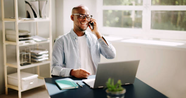 istock Happy African American businessman making a virtual call 2158807932
