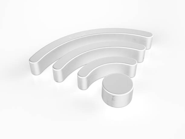 Metal wifi symbol on a white background. 3d illustration.