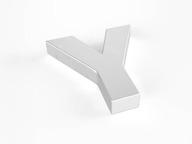 3D illustration of orange Neon light alphabet character Capital letter Y. Neon tube Capital letter orange glow effect in black metal box.3D rendering on Green Screen for footage and clipping path.