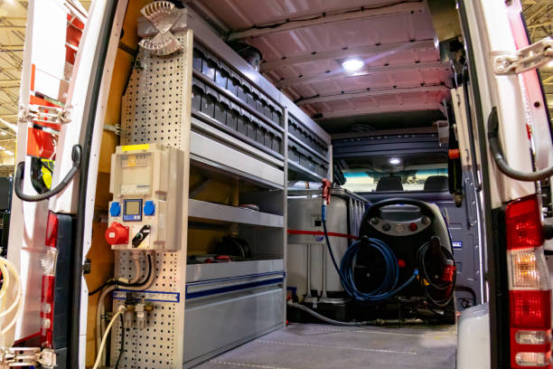 istock Repair vehicle based on a covered van. 2158815959
