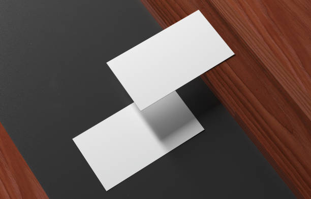White bussiness cards mockup on desk