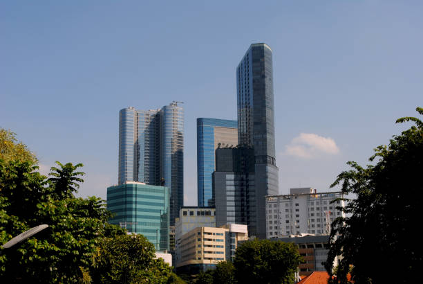 istock High rise buildings and green trees. 2158819605