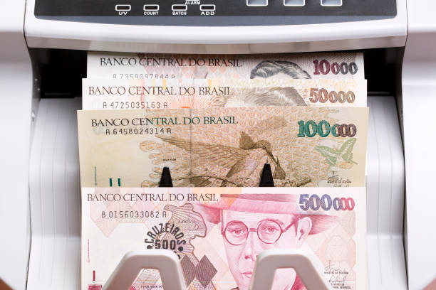 istock Brazilian cruzeiro in the counting machine 2158821076