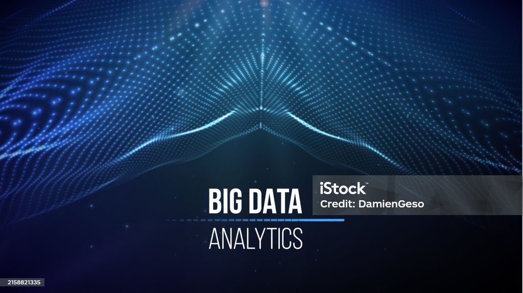 Big Data Analytics Concept With Blue Wireframe Patterns Stock ...