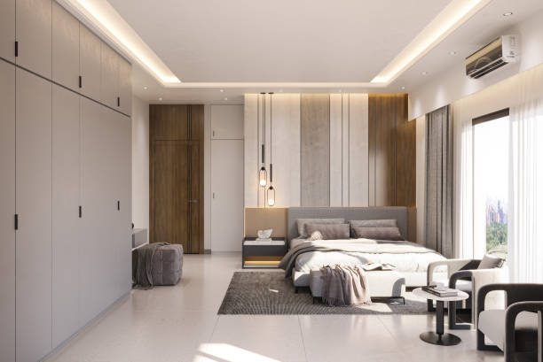 istock Bedroom Interior Design - Master Bedroom design - living room interior 2158823257