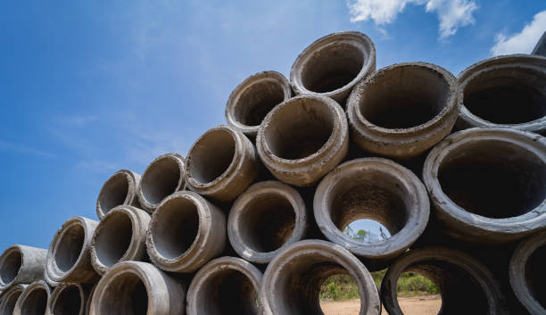 istock A stack of concrete ring pipes piled and creating a symmetrical arrangement 2158825551