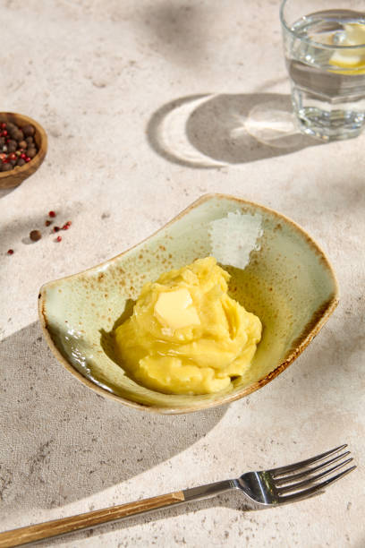 istock Mashed Potatoes with Butter in Sunlight and Shadow - Capturing Summer Vibes 2158825656
