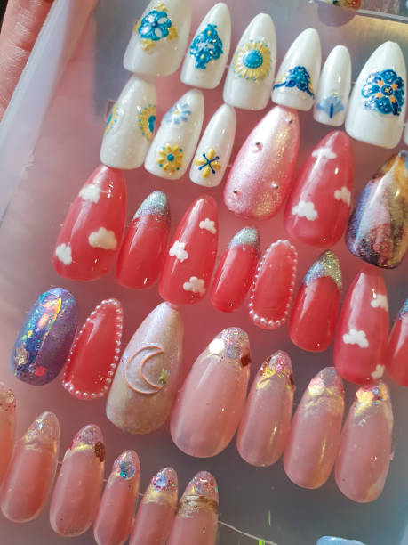 Colourful nail polish with an attractive design