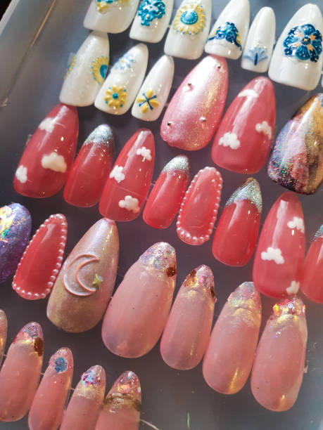 istock Colourful nail polish with an attractive design 2158826595