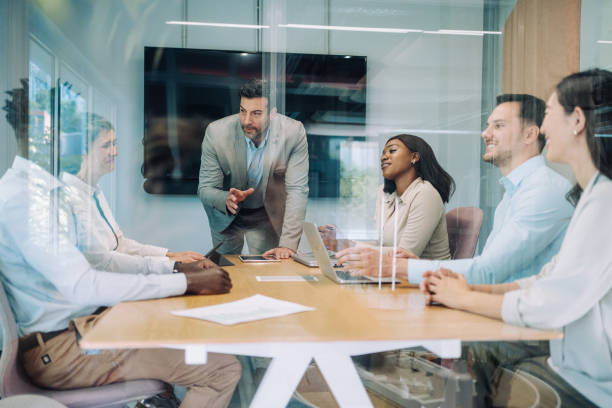 istock Team of professionals during a meeting. 2158828299
