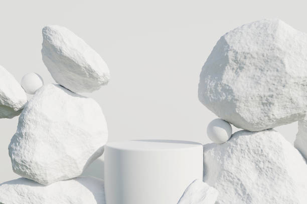 Stone rock pedestal podium stage Stone rock product presentation pedestal podium platform marble rock photos stock pictures, royalty-free photos & images