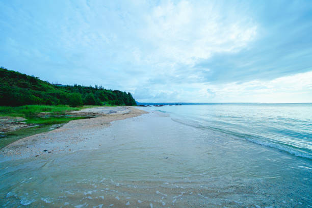Okinawa's beautiful private beach seen from the hotel
