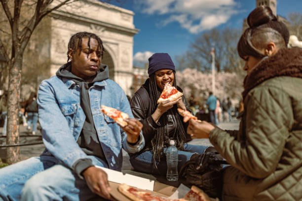 istock Friendly Afternoon Pizza in the Washington Square Park 2158839133