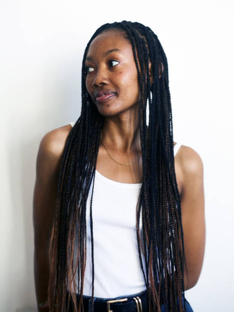 istock Studio Portrait Young Black Woman Looking Away Creative 2158840132