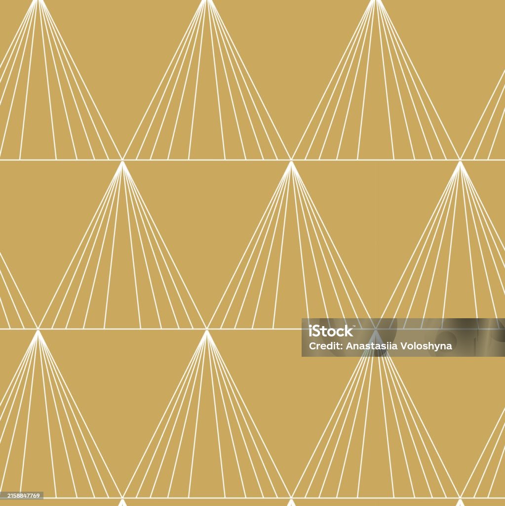 Abstract Geometric Pattern With Triangle Lines And Stripes On Gold ...