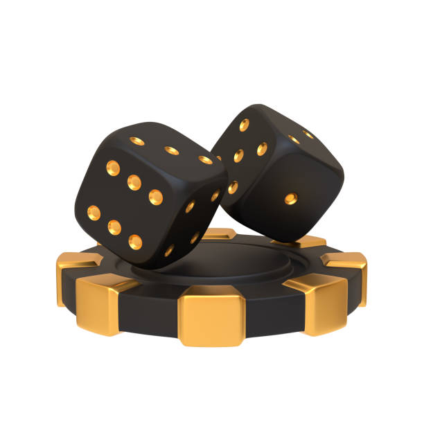 istock White and gold Dice on Casino Chip White Background. 3D render illustration 2158853952