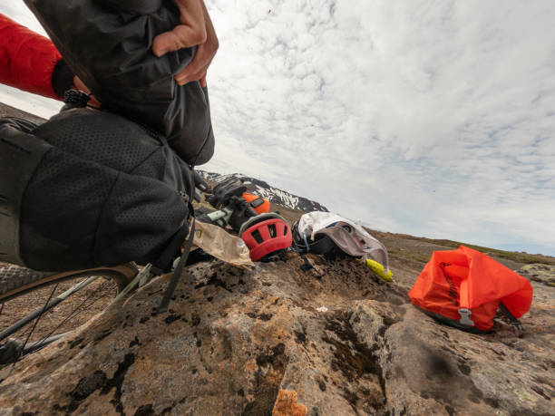 istock Packing Camping Gear on Rocky Terrain 2158854874