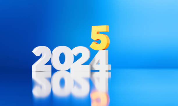 2024 Changing To 2025 On Blue Background