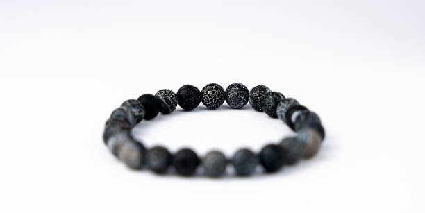 istock Natural stone bracelet on white background. Close-up. 2158857268