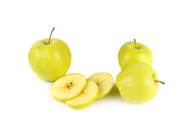 Apples isolated on white background. Free space for text.