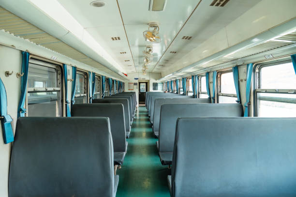 istock Interior of an old train passenger coach 2158861588