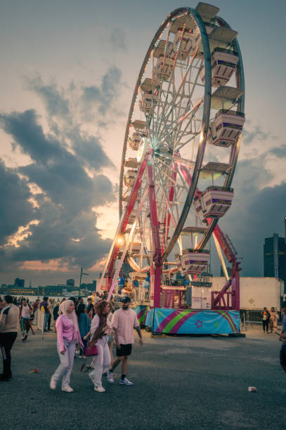 Windsor, Ontario, Canada - June 21, 2024:  The annual Windsor Riverfront Carnival has commenced for 2023.  It marks the unofficial launch of the summer season.   Midway rides, game of skill, food and drink etc.