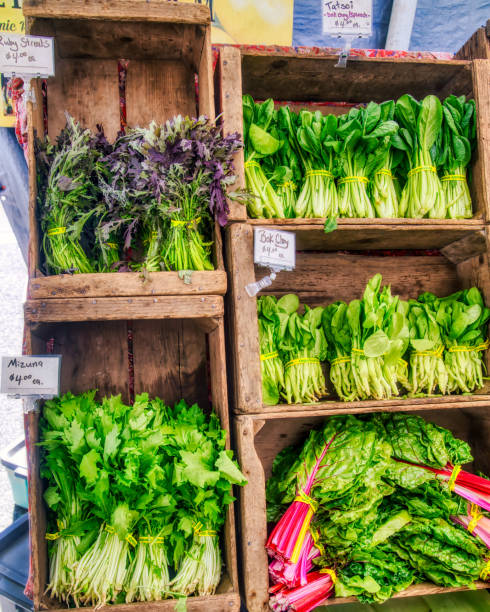 Farmer's market leaf vegetables for sale