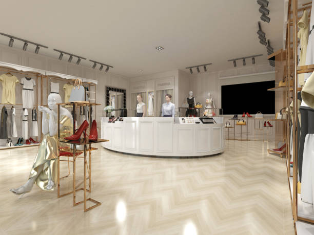 istock 3D render of fashion shop 2158872103