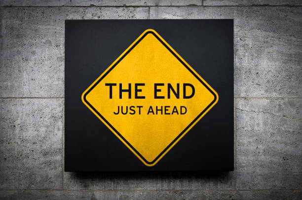 The End yellow traffic sign