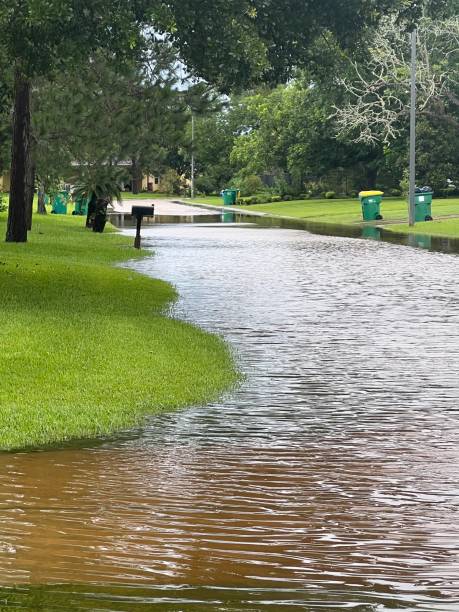 istock Flooded residential street 2158873311