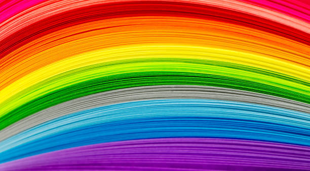 istock Paper strips in rainbow colors as a colorful backdrop 2158877486