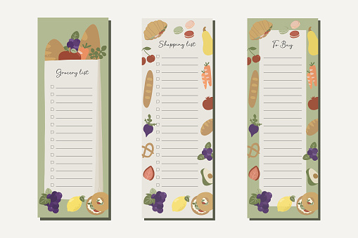 Shopping Note Sample Grocery Shopping List Printable Template Memo Note Format Planner Page ...