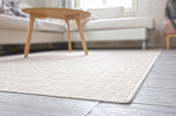 istock Simple old carpet in a living room 2158878278