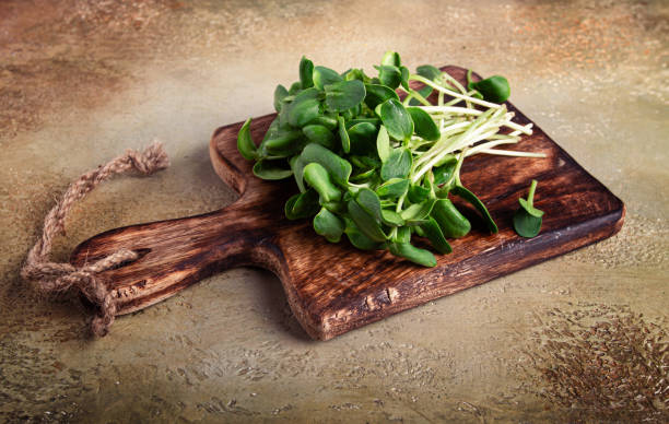 istock sunflower micrograin, on a wooden chopping board, no people, 2158880580