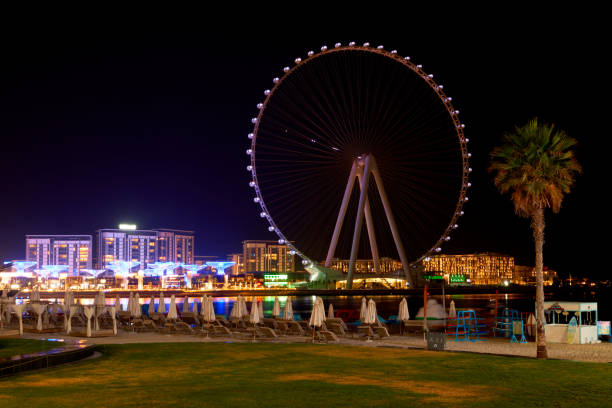istock architectural landscape in Dubai Marina at night 2158880807