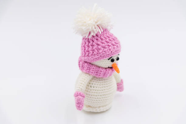 istock knitted snowman toy on white background 2158881106
