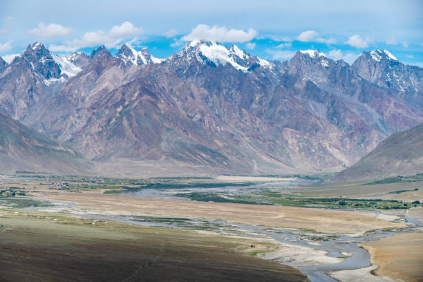 istock Valley with mountains and a river in the foreground 2158883174