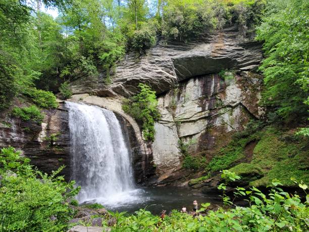 Looking Glass Falls, Brevard, NC, With People