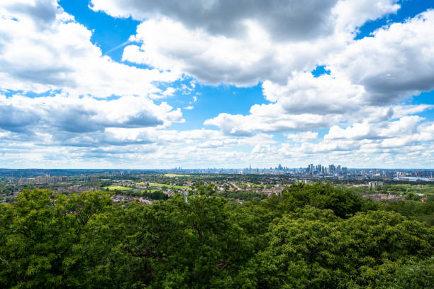 istock London skyline viewed from Shooters Hill in Greenwich 2158895667