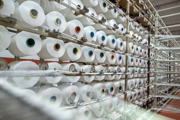 istock Textile yarn manufacturing, synthetic yarn 2158898983