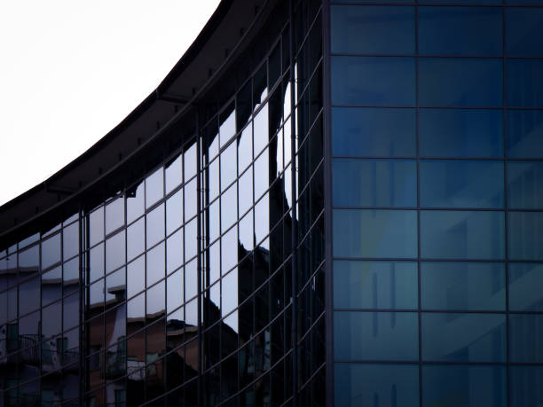Facade of modern office buildings in Sao Paulo city, Brazil