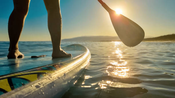istock Sunset Paddleboarding Adventure on the Ocean 2158911494